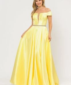 Long Off Shoulder Illusion V-Neck Dress By Poly USA 8680 35 Long Off Shoulder Illusion V-Neck Dress By Poly USA 8680