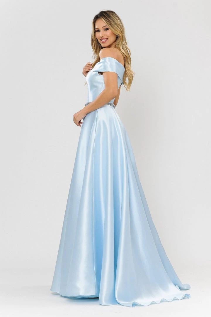 Long Off Shoulder Illusion V-Neck Dress By Poly USA 8680 13 Long Off Shoulder Illusion V-Neck Dress By Poly USA 8680