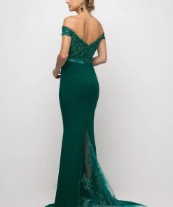 Long Off Shoulder Lace Dress By Cinderella Divine UV001 22 Long Off Shoulder Lace Dress By Cinderella Divine UV001