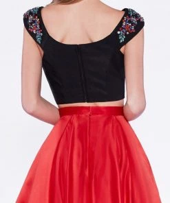 Long Off Shoulder Two-Piece Dress By Cinderella Divine CA316 Prom