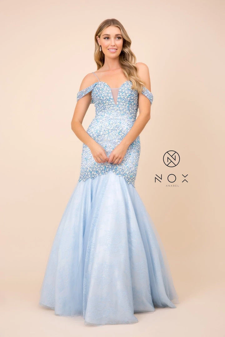 Prom Long Off The Shoulder Dress With Corset Back By Nox Anabel 8328 3 Prom Long Off The Shoulder Dress With Corset Back By Nox Anabel 8328