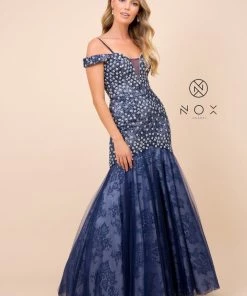 Prom Long Off The Shoulder Dress With Corset Back By Nox Anabel 8328 9 Prom Long Off The Shoulder Dress With Corset Back By Nox Anabel 8328