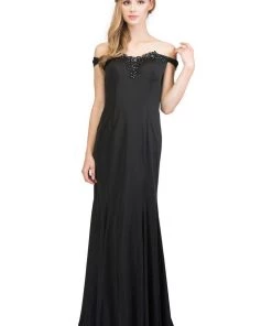 Starbox Long Off The Shoulder Dress With Embellished Top By Star Box 17404 13 Starbox Long Off The Shoulder Dress With Embellished Top By Star Box 17404