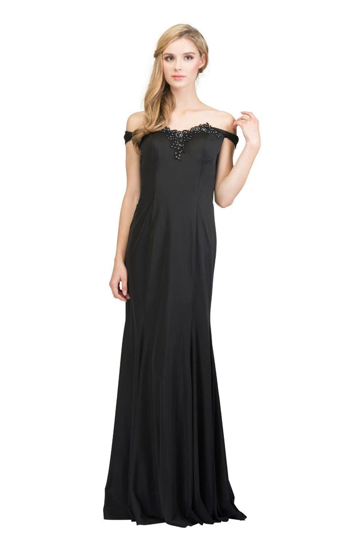 Starbox Long Off The Shoulder Dress With Embellished Top By Star Box 17404 8 Starbox Long Off The Shoulder Dress With Embellished Top By Star Box 17404