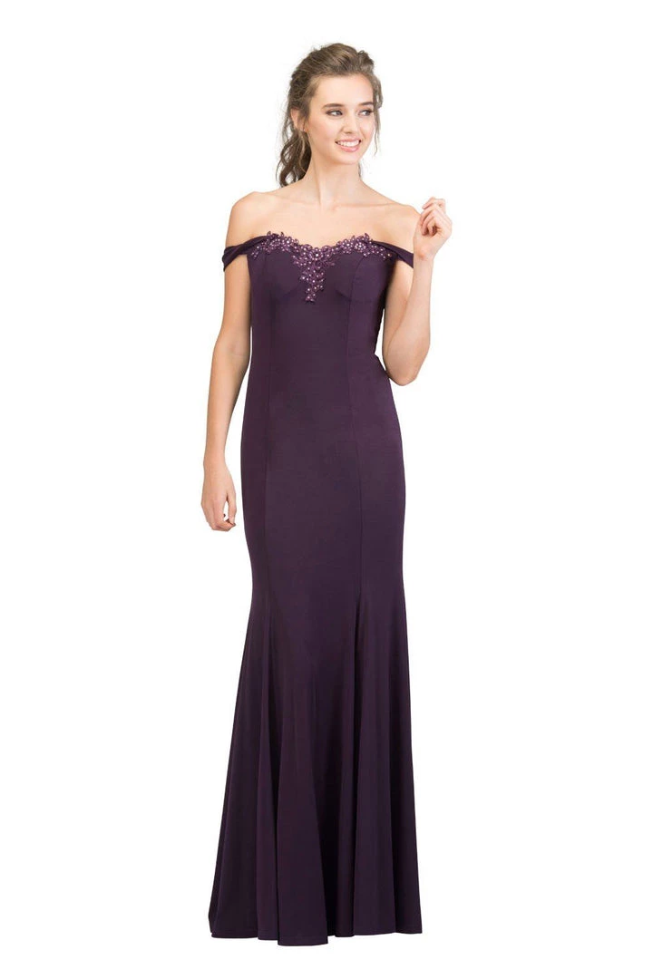 Starbox Long Off The Shoulder Dress With Embellished Top By Star Box 17404 3 Starbox Long Off The Shoulder Dress With Embellished Top By Star Box 17404