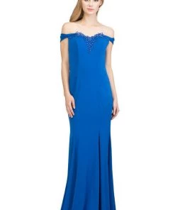 Starbox Long Off The Shoulder Dress With Embellished Top By Star Box 17404 11 Starbox Long Off The Shoulder Dress With Embellished Top By Star Box 17404