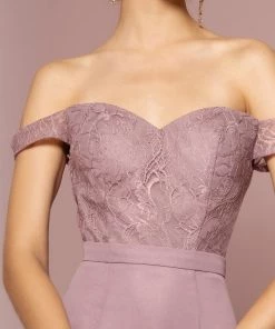 Long Off The Shoulder Dress With Lace Bodice By Elizabeth K GL2697 Prom 21 Long Off The Shoulder Dress With Lace Bodice By Elizabeth K GL2697 Prom