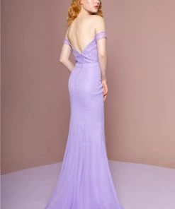 Long Off The Shoulder Dress With Lace Bodice By Elizabeth K GL2697 Prom 17 Long Off The Shoulder Dress With Lace Bodice By Elizabeth K GL2697 Prom