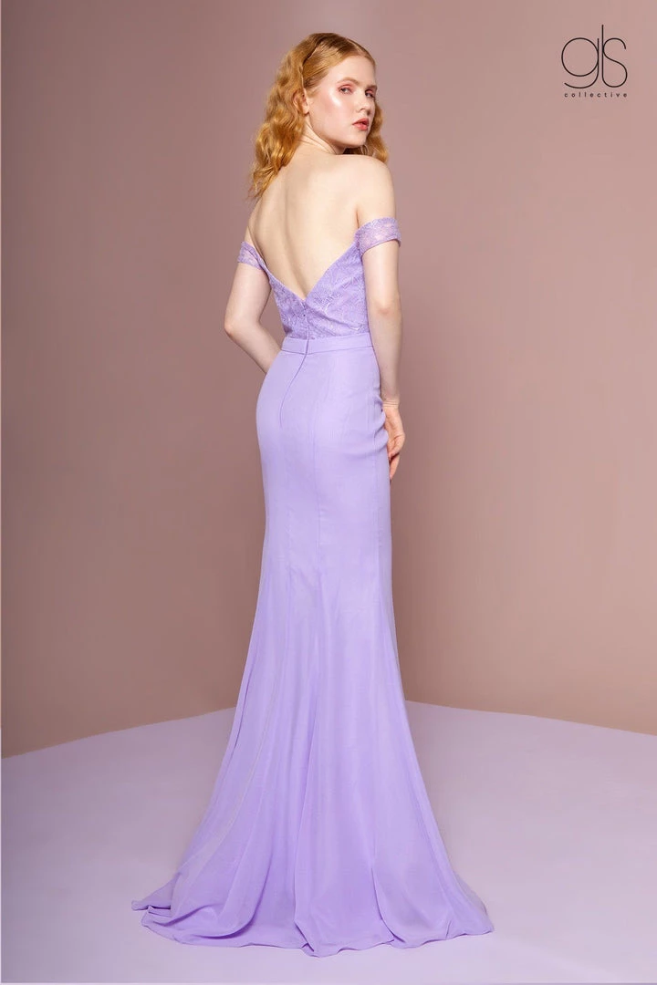 Long Off The Shoulder Dress With Lace Bodice By Elizabeth K GL2697 Prom 8 Long Off The Shoulder Dress With Lace Bodice By Elizabeth K GL2697 Prom