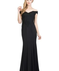 Starbox Prom Long Off The Shoulder Dress With Lace Bodice By Star Box 17421 14 Starbox Prom Long Off The Shoulder Dress With Lace Bodice By Star Box 17421