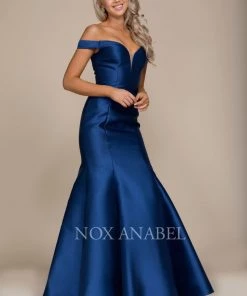 Prom Long Off Shoulder Mermaid Dress By Nox Anabel C004