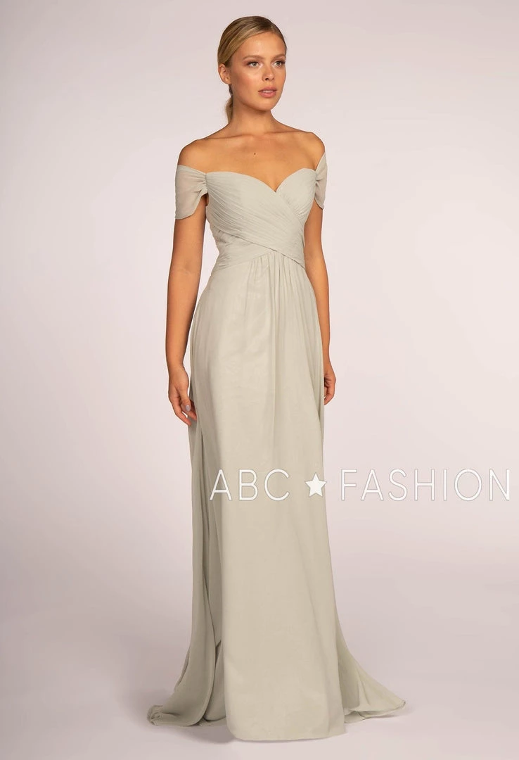 Long Off The Shoulder Dress With Pleated Bodice By Elizabeth K GL2550 9 Long Off The Shoulder Dress With Pleated Bodice By Elizabeth K GL2550