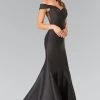 Long Off The Shoulder Dress With Sheer Lace Back By Elizabeth K GL2213