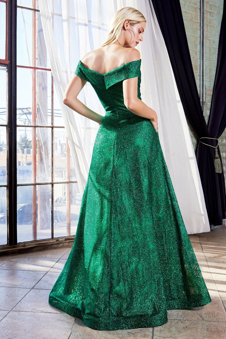 Long Off Shoulder Glitter Dress By Cinderella Divine CB050 Prom 12 Long Off Shoulder Glitter Dress By Cinderella Divine CB050 Prom