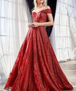 Long Off Shoulder Glitter Dress By Cinderella Divine CB050 Prom 19 Long Off Shoulder Glitter Dress By Cinderella Divine CB050 Prom