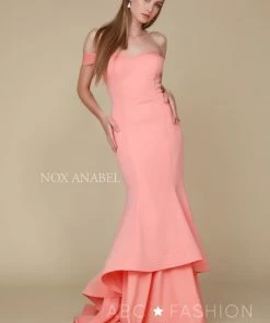 Long Off The Shoulder Mermaid Dress By Nox Anabel C028