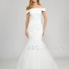 Prom Long Off The Shoulder White Dress With Mermaid Skirt By Poly USA 8280