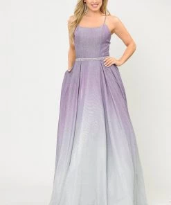 Long Ombre Glitter Dress With Corset Back By Poly USA 8708 19 Long Ombre Glitter Dress With Corset Back By Poly USA 8708