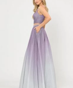 Long Ombre Glitter Two Piece Dress By Poly USA 8706 17 Long Ombre Glitter Two Piece Dress By Poly USA 8706