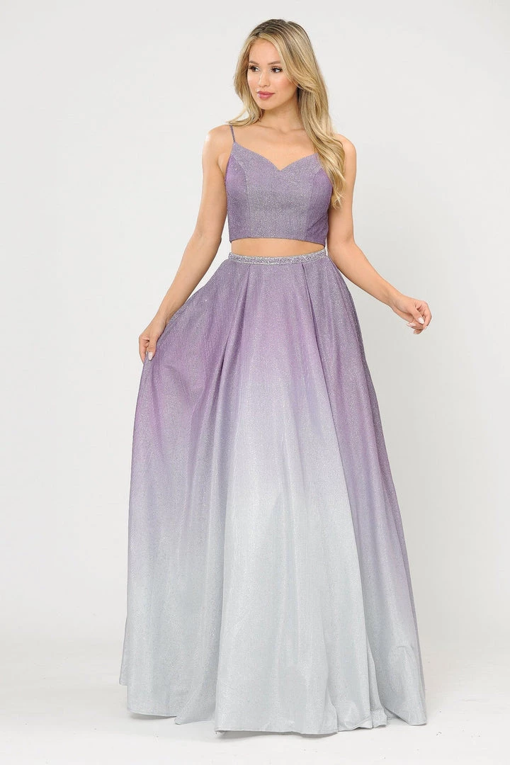 Long Ombre Glitter Two Piece Dress By Poly USA 8706 6 Long Ombre Glitter Two Piece Dress By Poly USA 8706