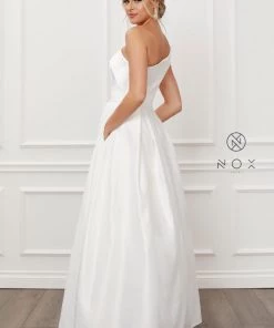 Long One Shoulder A-line Dress By Nox Anabel E469 Prom