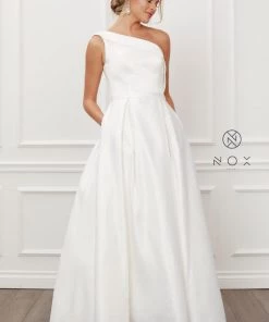 Long One Shoulder A-line Dress By Nox Anabel E469 Prom