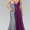 Long One Shoulder Lace Dress With Chiffon Overlay By Elizabeth K GL1000 Prom