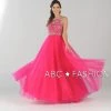 Long Open Back Ball Gown With Beaded Illusion Bodice By Poly USA 7940 Prom