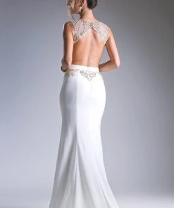 Prom Fitted Long Open Back Dress By Cinderella Divine CJ232