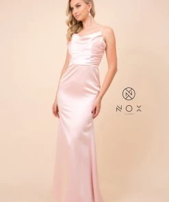 Prom Long Open Back Dress With Cowl Neckline By Nox Anabel C302 13 Prom Long Open Back Dress With Cowl Neckline By Nox Anabel C302