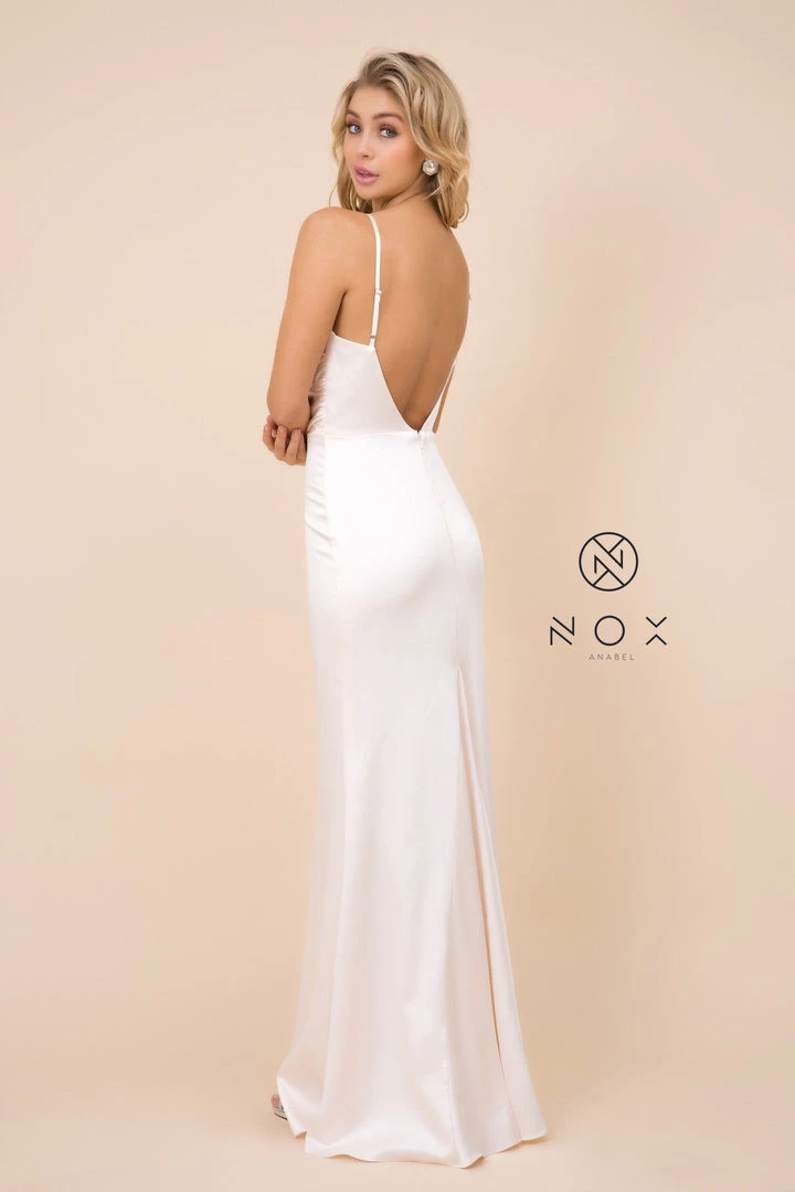 Prom Long Open Back Dress With Cowl Neckline By Nox Anabel C302 6 Prom Long Open Back Dress With Cowl Neckline By Nox Anabel C302