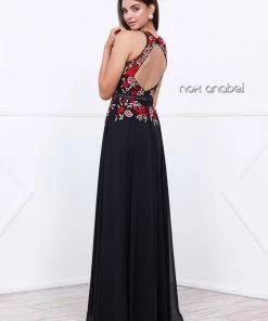 Long Open Back Dress With Embroidered Bodice By Nox Anabel 8275 Prom 9 Long Open Back Dress With Embroidered Bodice By Nox Anabel 8275 Prom