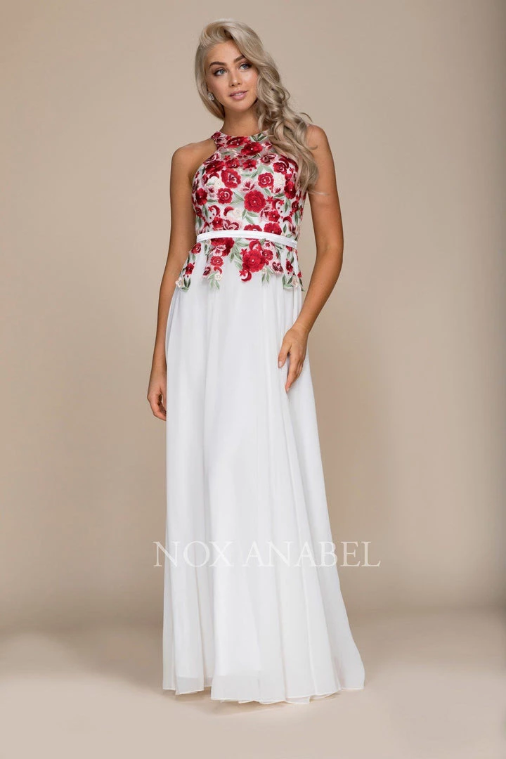 Long Open Back Dress With Embroidered Bodice By Nox Anabel 8275 Prom 3 Long Open Back Dress With Embroidered Bodice By Nox Anabel 8275 Prom