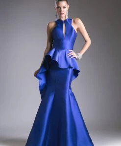 Peplum Satin Mermaid Gown By Cinderella Divine ML1692