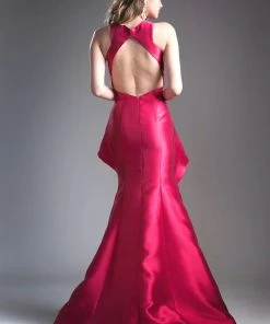 Peplum Satin Mermaid Gown By Cinderella Divine ML1692