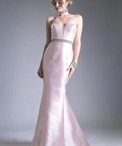 Peplum Satin Mermaid Gown By Cinderella Divine ML1692