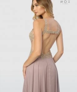Prom Embroidered Long Open Dress Back By Nox Anabel S202 10 Prom Embroidered Long Open Dress Back By Nox Anabel S202