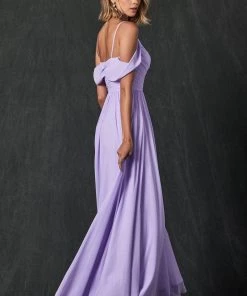 Long Pleated Cold Shoulder Dress By Juliet 262 Prom