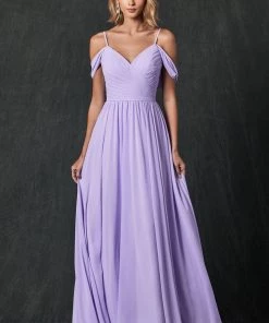 Long Pleated Cold Shoulder Dress By Juliet 262 Prom