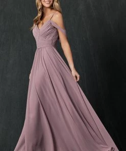Long Pleated Cold Shoulder Dress By Juliet 262 Prom