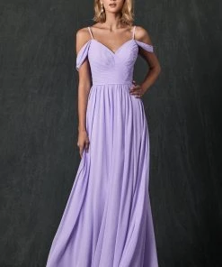 Long Pleated Cold Shoulder Dress By Juliet 262 Prom
