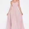 Long Pleated Sleeveless Dress By Cinderella Divine 7461 Prom