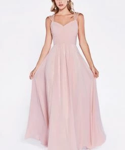 Long Pleated Sleeveless Dress By Cinderella Divine 7461 Prom
