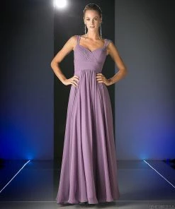 Long Pleated Sleeveless Dress By Cinderella Divine 7461 Prom