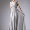 Prom Long Pleated V-Neck Dress By Cinderella Divine 1001