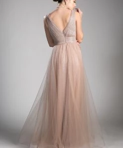 Prom Long Pleated Dress By Cinderella Divine CT0040