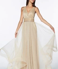 Prom Long Pleated Dress By Cinderella Divine CT0040