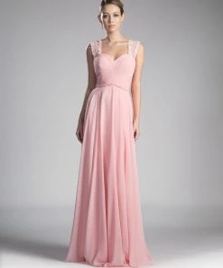 Long Pleated Sweetheart Dress With Lace Straps By Cinderella Divine CJ249 16 Long Pleated Sweetheart Dress With Lace Straps By Cinderella Divine CJ249