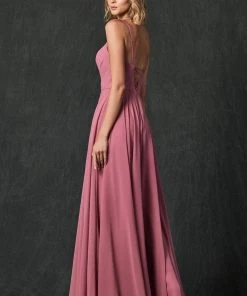 Long Pleated V-Neck Dress By Juliet 263 Prom 26 Long Pleated V-Neck Dress By Juliet 263 Prom