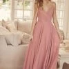 Long Pleated V-Neck Dress By Juliet 263 Prom 1 Long Pleated V-Neck Dress By Juliet 263 Prom